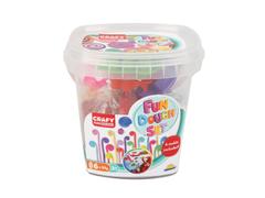 Galetusa cu plastilina Crafy Fun Dough Set, 6 culori, 4 forme, 300 g