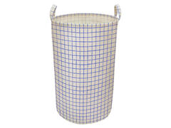 Cos de rufe cu manere Carrefour Home, 80 L, Alb/Albastru