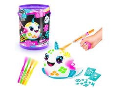 Jucarie de plus de colorat, Airbrush Plush, Neon, Narwhal, S2