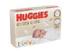 Scutece Huggies Extra Care Jumbo marimea 1, 2-5 kg, 50 buc