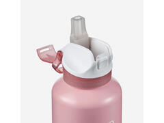 Bidon aluminiu 500, capac instantaneu, cu pipetă și pai Drumeție 0,6L Roz Copii