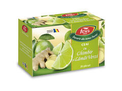 Ceai Cu Ghimbir Si Lamai Verzi, 20 Pliculete