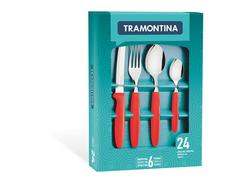 Set 24 tacamuri Tramontina Ipanema, inox/polipropilena, Rosu