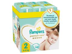 W Scutece Pampers Premium Care XXL Box Marimea 2, Nou Nascut, 4-8 kg, 240 buc