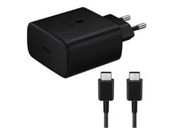 Incarcator retea Samsung EP-TA845XBEGWW Fast Charger, 1 x USB-C, 45W + cablu USB-C (Negru)