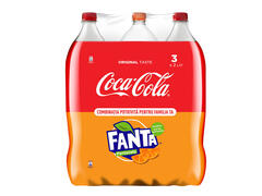 Bautura carbogazoasa Coca-Cola si Fanta Orange, 3 x 2 l