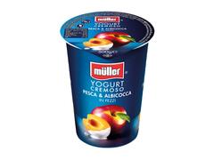 Pezzi Iaurt cu bucati de piersici si caise 500g Muller