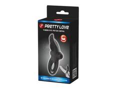 Inel Cu Vibratie Pretty Love Double 10 Functii Black