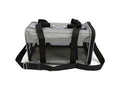 Geanta de transport pentru pisici Auchan, 30 x 40 x 30 cm, gri