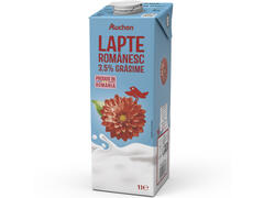 Lapte de consum integral Auchan, 3.5% grasime, 1 l