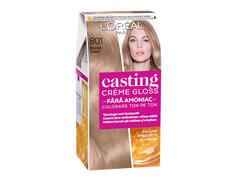 Vopsea de par semi-permanenta fara amoniac L'Oreal Paris Casting Crème Gloss 801 Blond Satin, 180ML