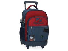 Rucsac troler baieti, 2 roti, 2 compartimente, Pepe Jeans Chest, 33x44x21 cm