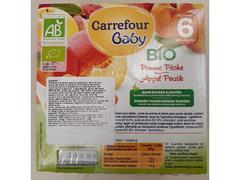 Piure Mere & piersici organic 4 x 100 g Carrefour