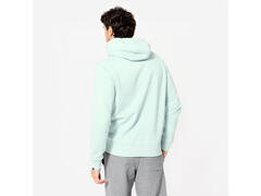 Bluză de trening călduroasă cu glugă din molton Verde-albăstrui Bărbați