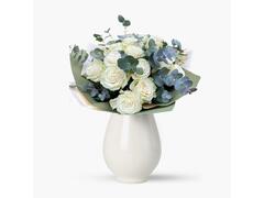 Buchet de 19 trandafiri albi