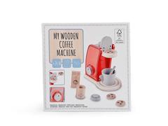 Set masina de cafea cu 7 accesorii, lemn, Multicolor