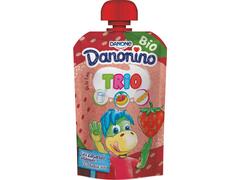 Danonino Bio Trio iaurt UHT cu piure de capsuni si orz 0.9% grasime 90 g