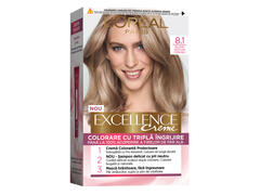 Vopsea de par permanenta L'Oreal Paris Excellence 8.1 Blond Deschis Cenusiu, 182 ML