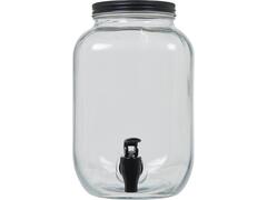 Dispenser cu suport, 4 L, Transparent/Negru