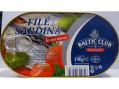 File de sardina in sos tomat Baltic Club 190 g