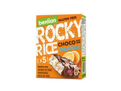 Benlian Rocky Rice baton orez expandat ciocolata si portocale 90 g