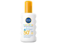 Spray de protectie solara Nivea Sun Babies&Kids Sensitive Protect 5in1, SPF 50+, 200 ML