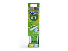 Trusa de baza cu Mop Uscat/Umed Swiffer Trap & Lock 1 Mop, 8 Rezerve lavete uscate + 3 Rezerve lavete umede