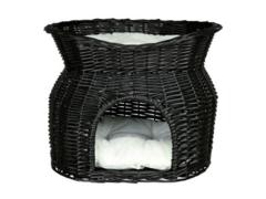 Culcus pentru pisici din rachita impletita negru Trixie 54x43x37 cm