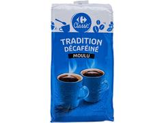 Cafea macinata Carrefour Tradition decofeinizata, vidata, 250 G