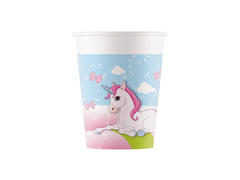 Set 8 pahare Procos Unicorn, carton, Multicolor