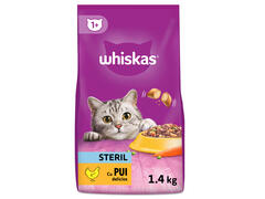 Whiskas  Sterile hrana uscata cu pui pentru pisici adulte 1.4kg