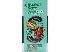 Sweet and Safe Ciocolata amaruie 75% cu indulcitor din Stevia 90g