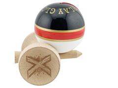Jucarie de indemanare din lemn, Kendama X, Flippy, Royal Spike, King Size V3, Super Sticky, 18 cm, Rosu