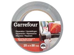 Banda adeziva pentru reparatii Carrefour, 25 m x 50 mm, Gri