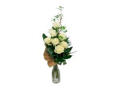 Buchet 7 trandafiri albi