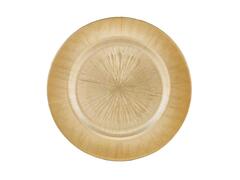 Farfurie Carrefour Home, forma rotunda, sticla, Auriu