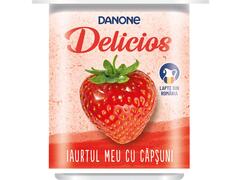 Iaurt cu capsuni Delicios 125g Danone