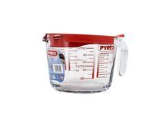 Cana gradata cu capac Pyrex, sticla termorezistenta, 1L, Transparent