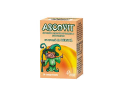 Ascovit cu Vitamina C aromă de piersică, 20 comprimate, Omega Pharma