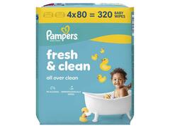 Servetele Umede Pampers Fresh Clean, 4 Pachete X 80, 320 Buc