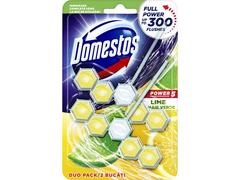 Odorizant Vas Toaleta Domestos Power 5 Lime, 2X55G