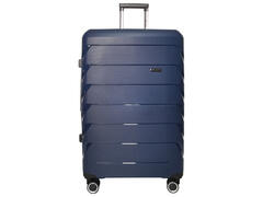 Troler Airport Smart Trip cu 4 roti duble, 50 x 76 x 31 cm, marime L, culoare albastru