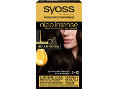 Vopsea De Par Permanenta Fara Amoniac Syoss Oleo Intense 2-10 Saten Foarte Inchis, 115ML