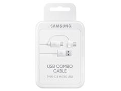 Cablu de date/incarcare Samsung Micro USB + Type-C, 1.5m, Alb