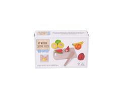 Set de bucatarie cu fructe din lemn, 14 accesorii, Multicolor