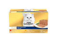 Gourmet  Gold Pate, cu  Vita/Curcan/Ficat/Ton, Pachet Mixat, hrana umeda pentru pisici, 4 x 85 g