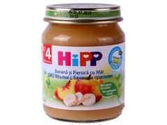 Hipp Bio piure cu banane piersici si mere 125 g