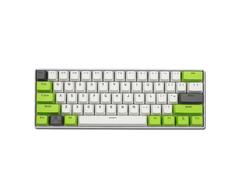 Kit butoane Royal Kludge PBT Double-Shot Keycaps, 61 taste, translucide, compatibile Cherry MX, US, Alb/Verde/Gri, KC-9