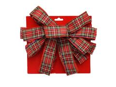 Decoratiune funda rosie cu model cadrilat, 26x28 cm, Multicolor