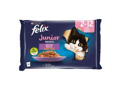 Felix Fantastic Junior Pachet Mixat Hrana umeda pentru pisici cu pui in aspic 4x85g